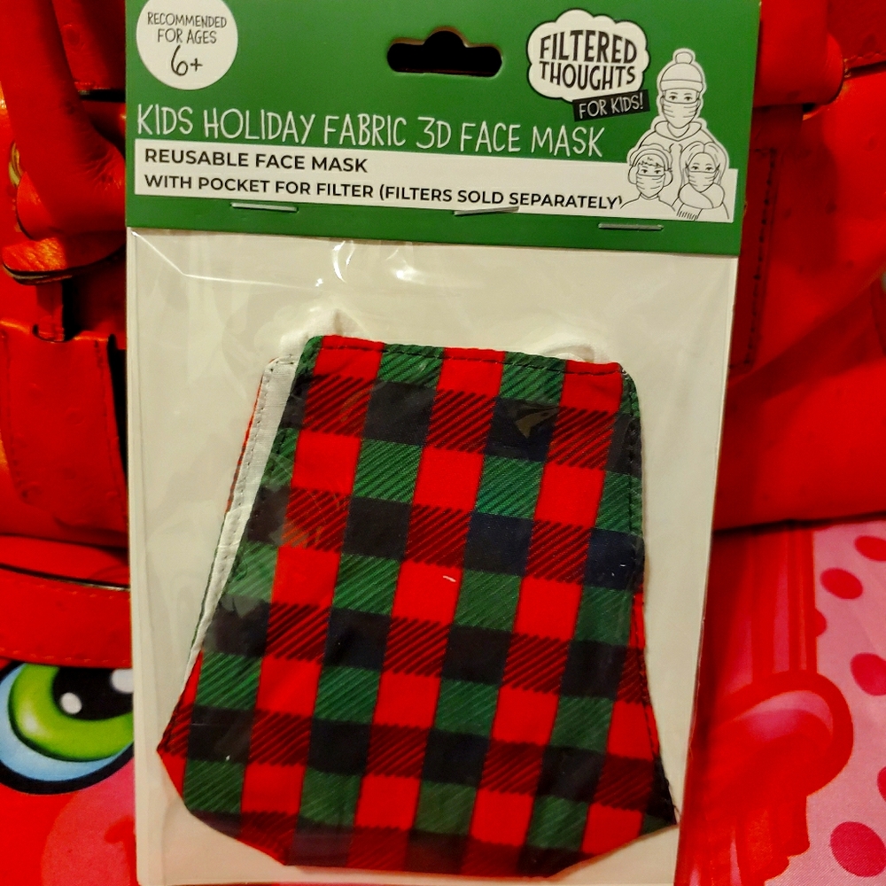 Kids Holiday fabric 3d face mask